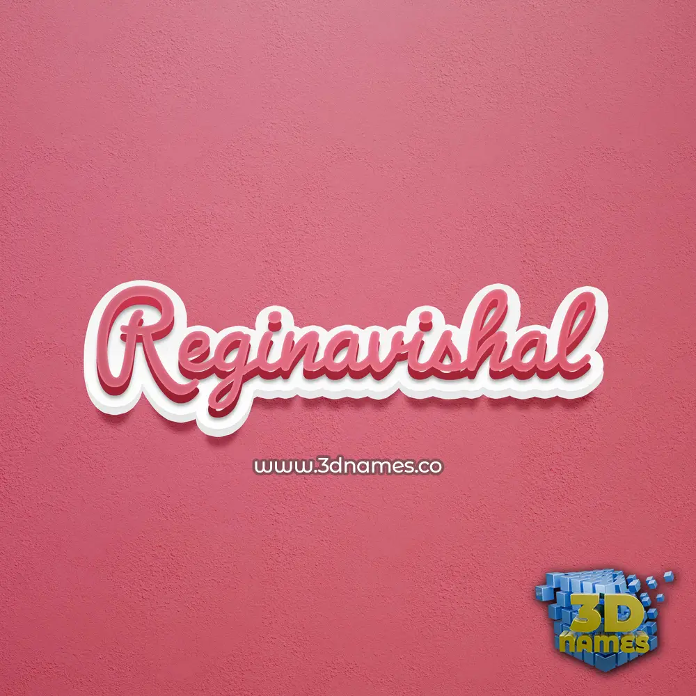 reginavishal in Red Scribble style - 3D name wallpaper