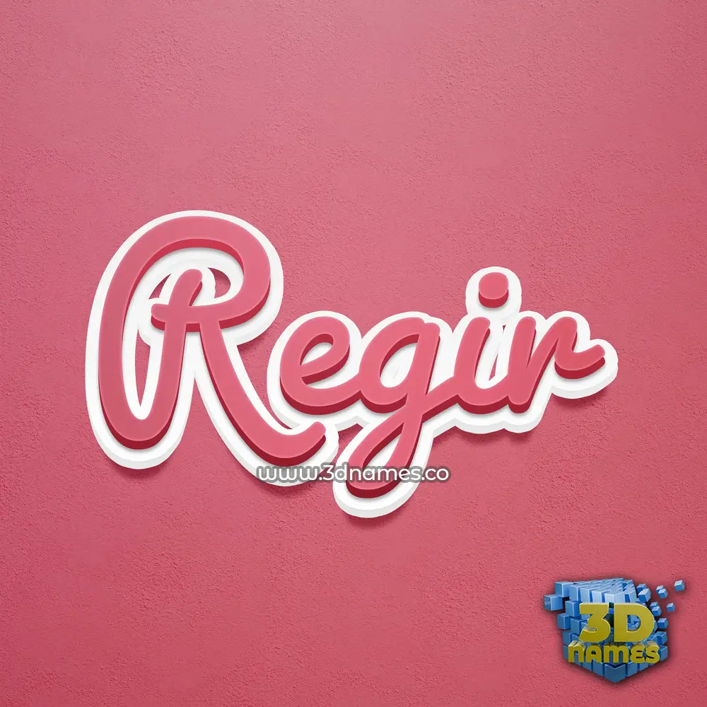 regir in Red Scribble style - 3D name wallpaper