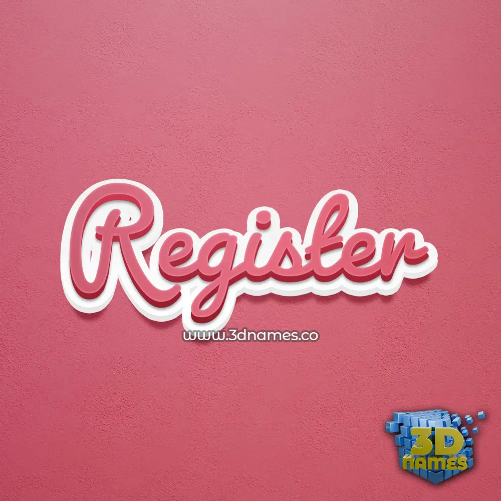 register in Red Scribble style - 3D name wallpaper