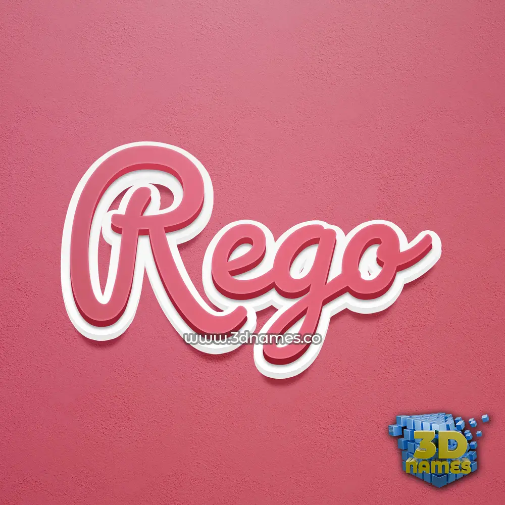 rego in Red Scribble style - 3D name wallpaper