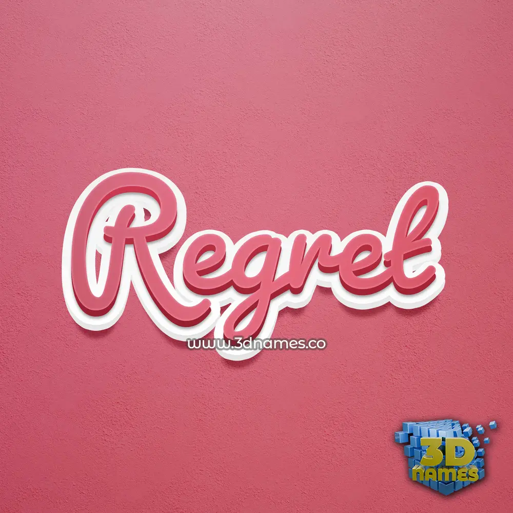 regret in Red Scribble style - 3D name wallpaper