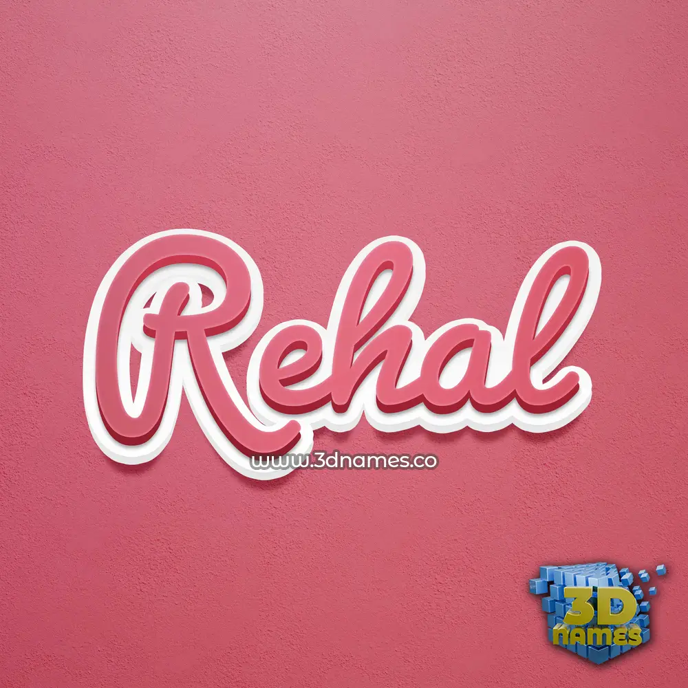 rehal in Red Scribble style - 3D name wallpaper