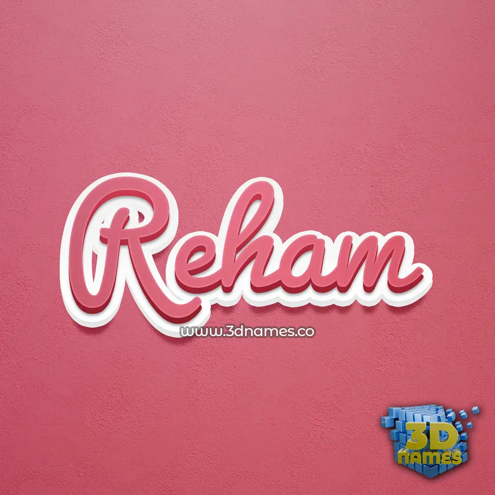 reham in Red Scribble style - 3D name wallpaper