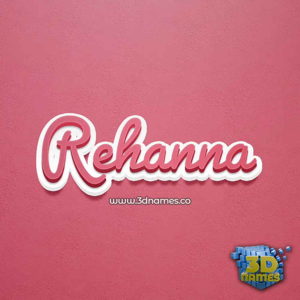 rehanna in Red Scribble style - 3D name wallpaper