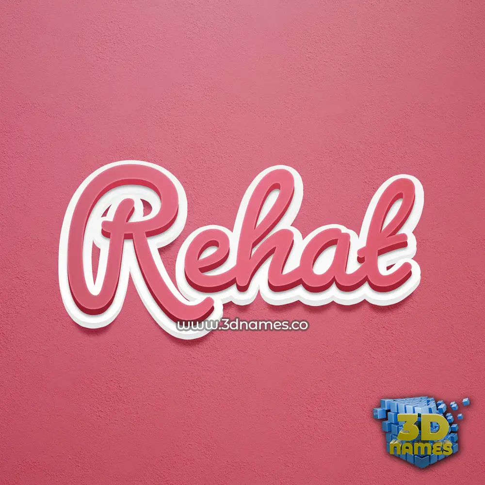 rehat in Red Scribble style - 3D name wallpaper