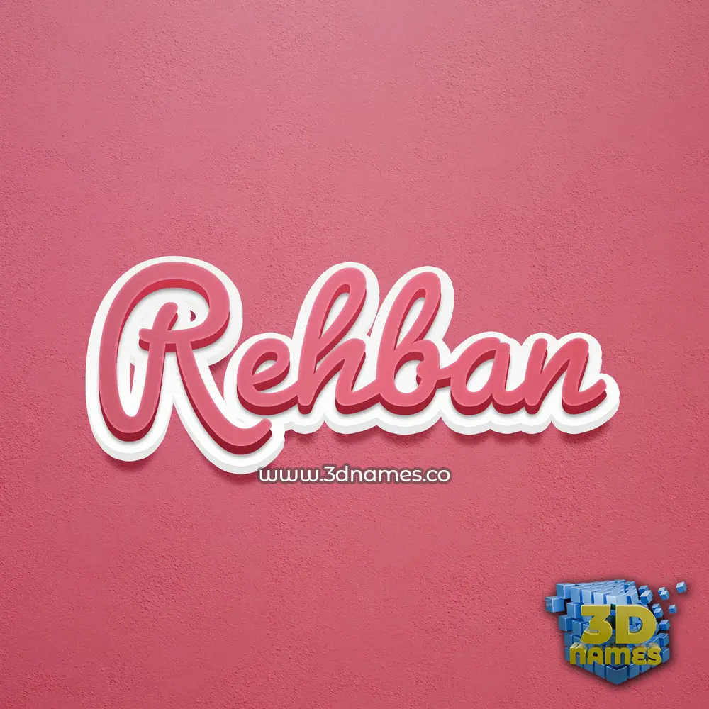 rehban in Red Scribble style - 3D name wallpaper