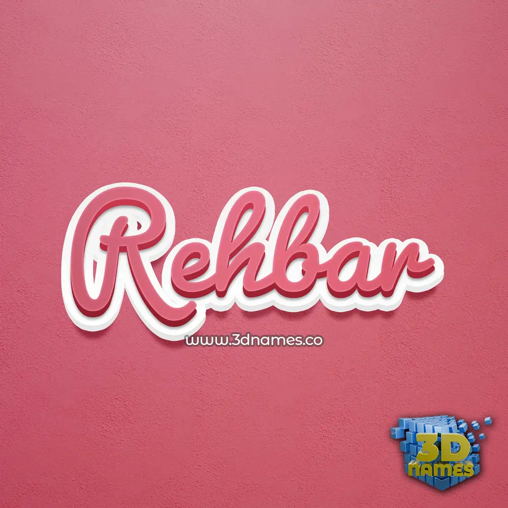 rehbar in Red Scribble style - 3D name wallpaper