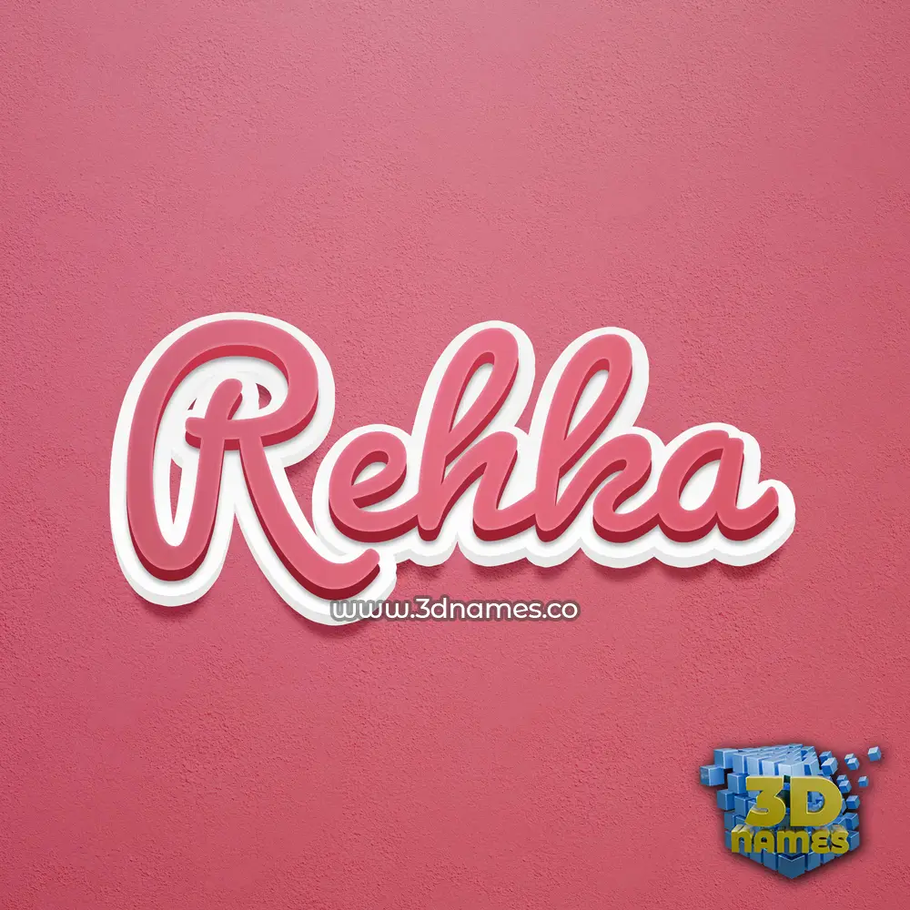 rehka in Red Scribble style - 3D name wallpaper