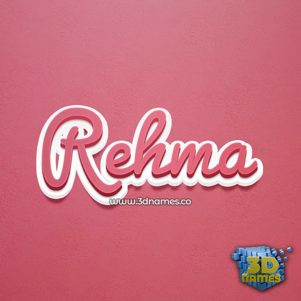 rehma in Red Scribble style - 3D name wallpaper