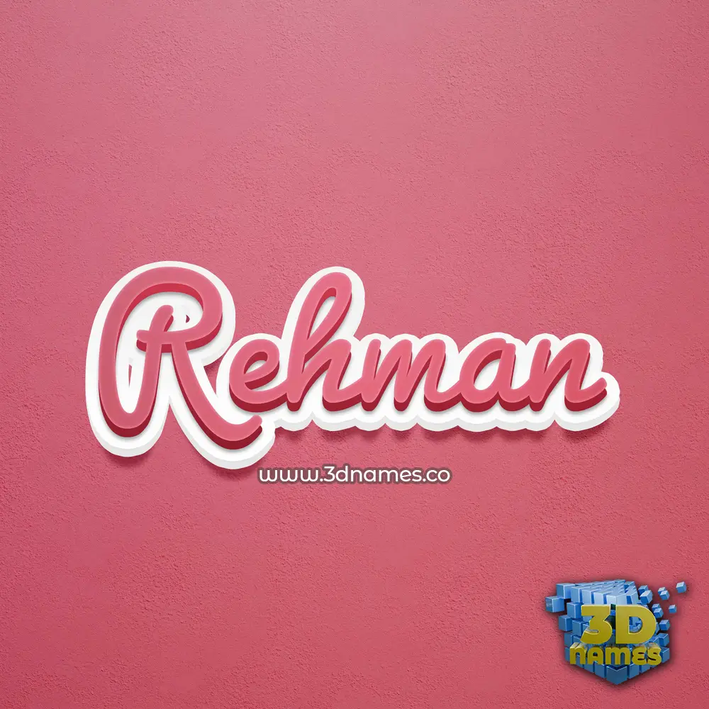 rehman in Red Scribble style - 3D name wallpaper