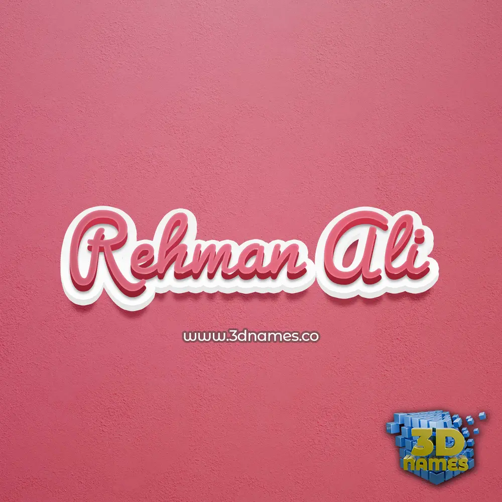 rehman ali in Red Scribble style - 3D name wallpaper