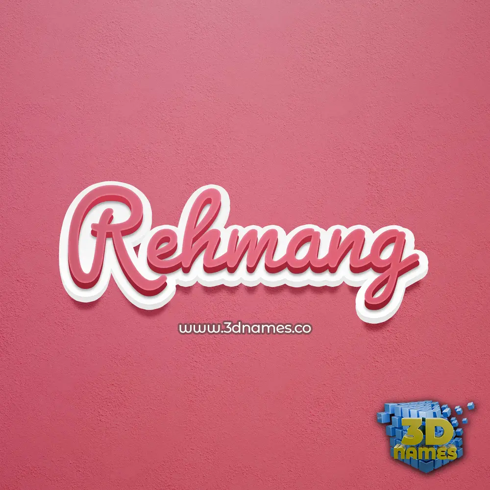 rehmang in Red Scribble style - 3D name wallpaper