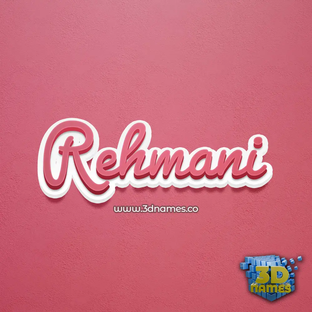 rehmani in Red Scribble style - 3D name wallpaper