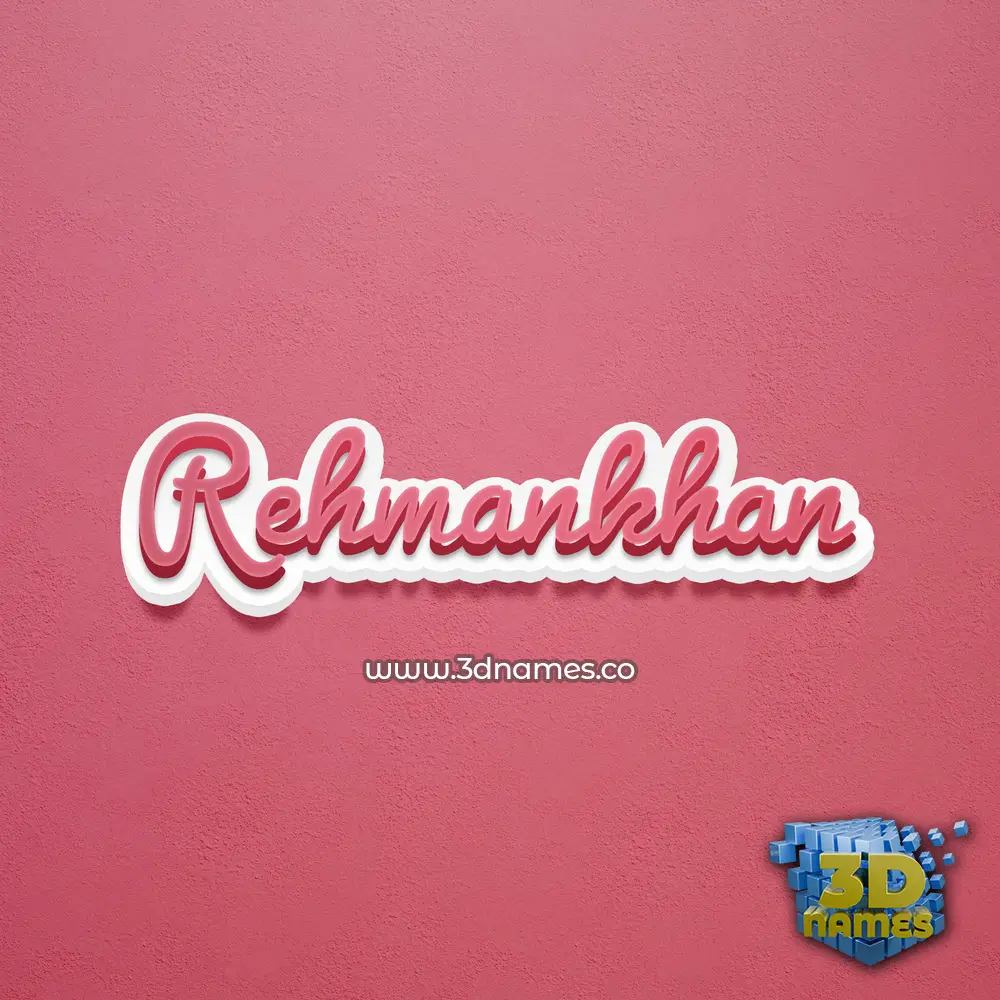 rehmankhan in Red Scribble style - 3D name wallpaper