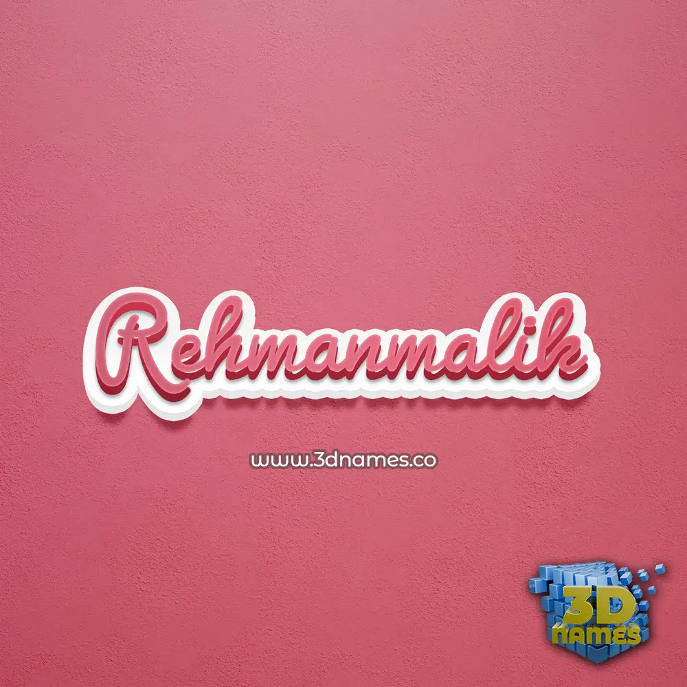 rehmanmalik in Red Scribble style - 3D name wallpaper