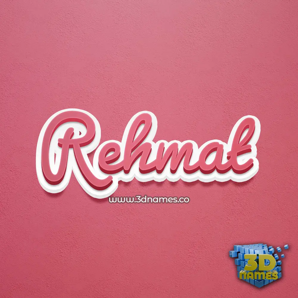 rehmat in Red Scribble style - 3D name wallpaper
