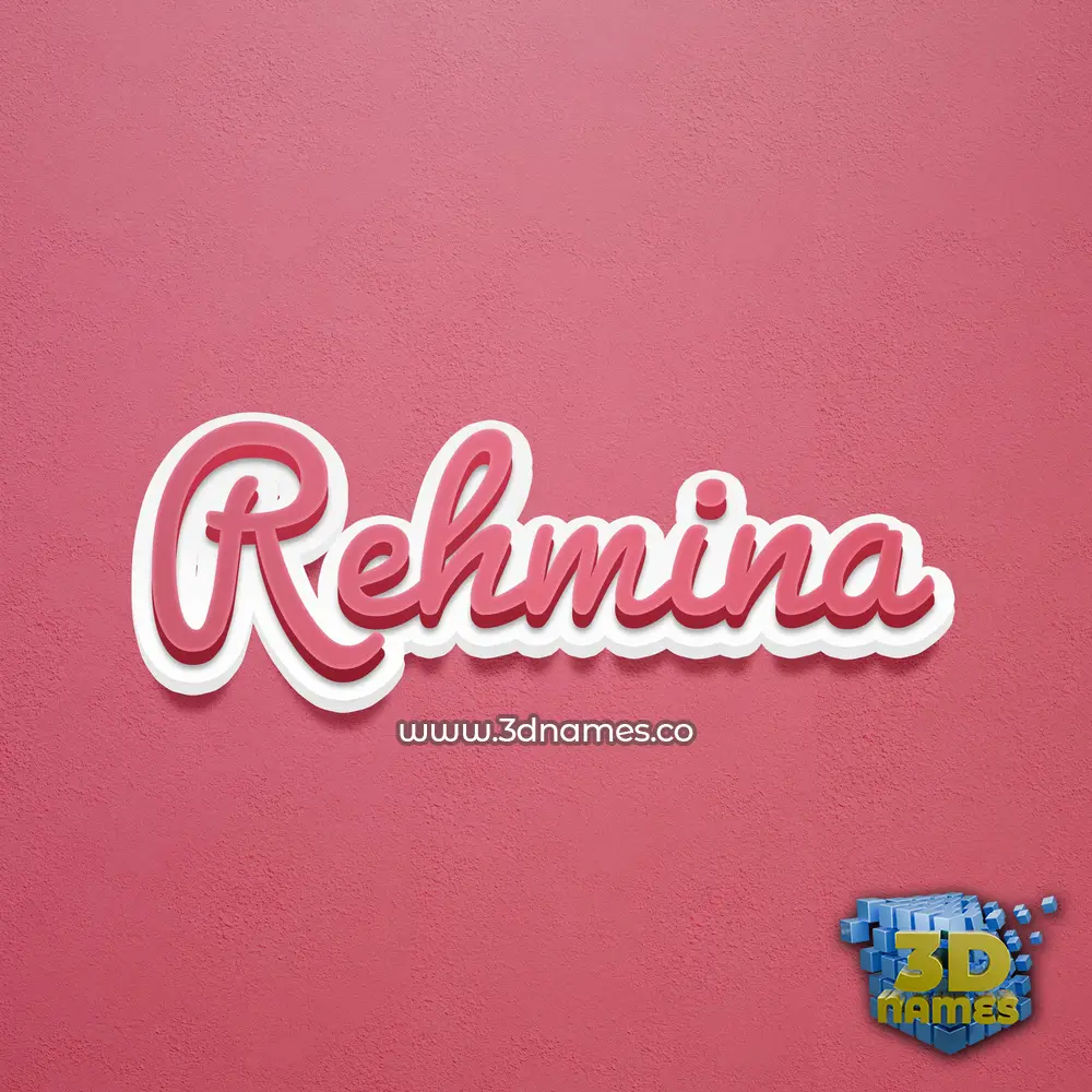 rehmina in Red Scribble style - 3D name wallpaper