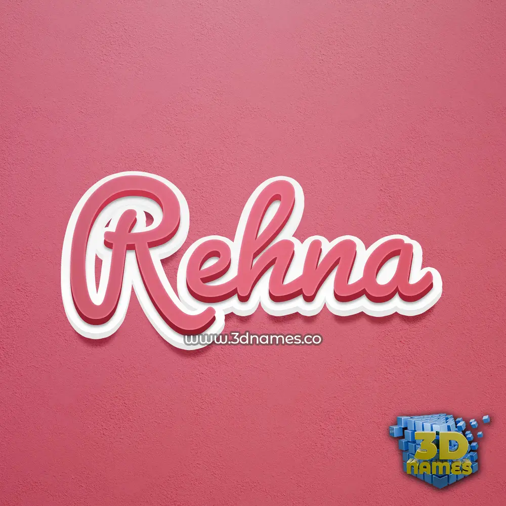 rehna in Red Scribble style - 3D name wallpaper