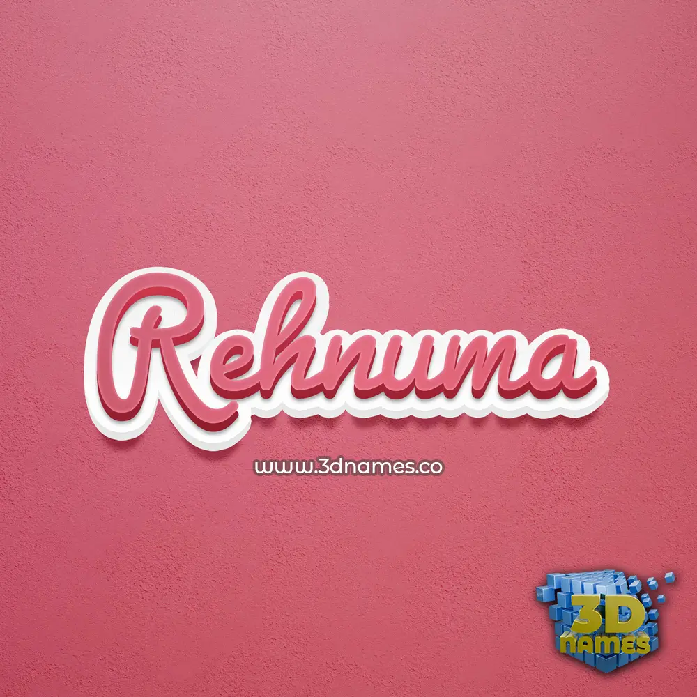 rehnuma in Red Scribble style - 3D name wallpaper