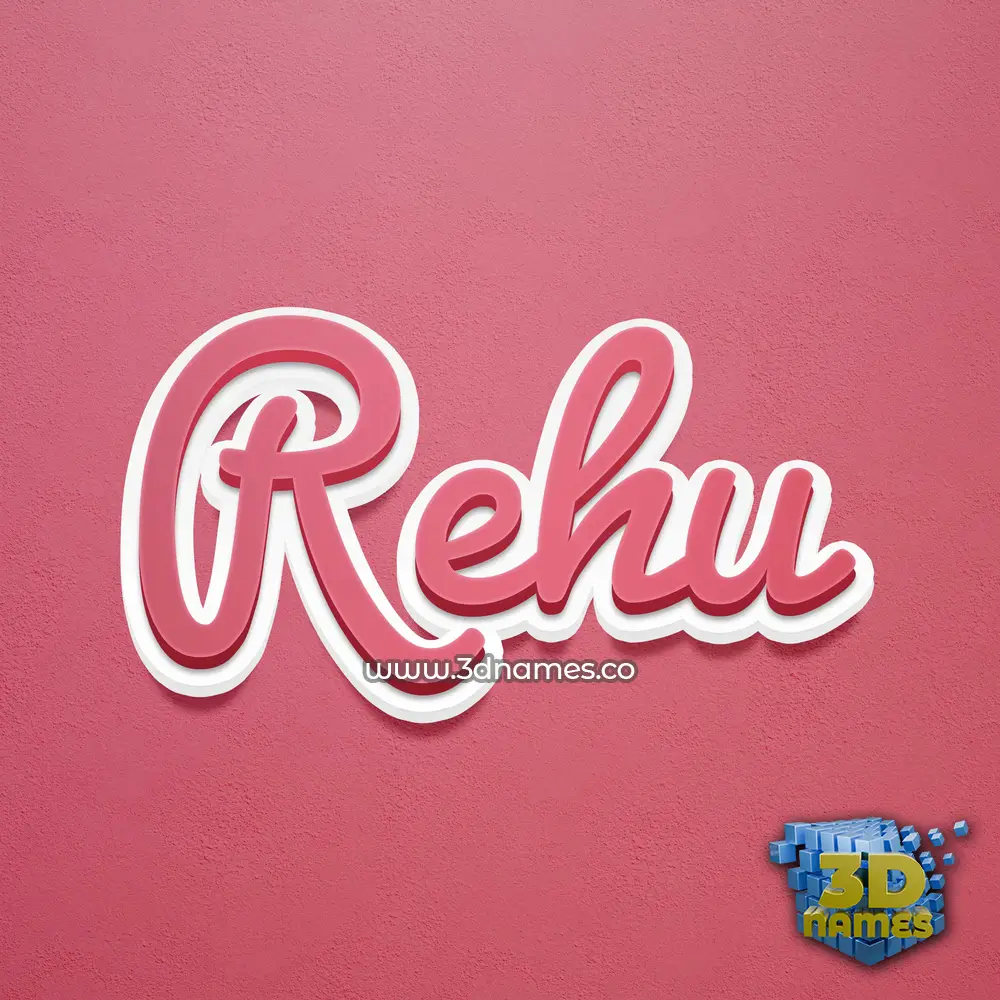 rehu in Red Scribble style - 3D name wallpaper