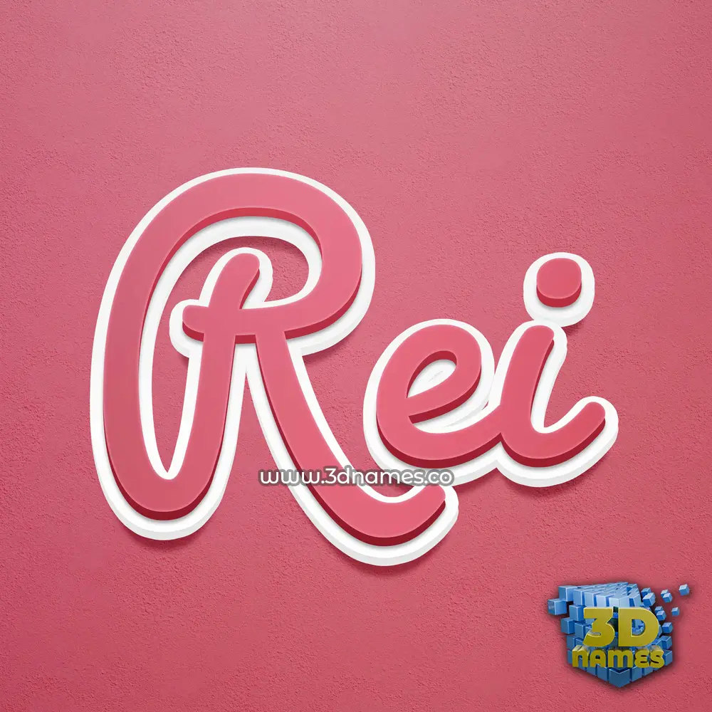 rei in Red Scribble style - 3D name wallpaper