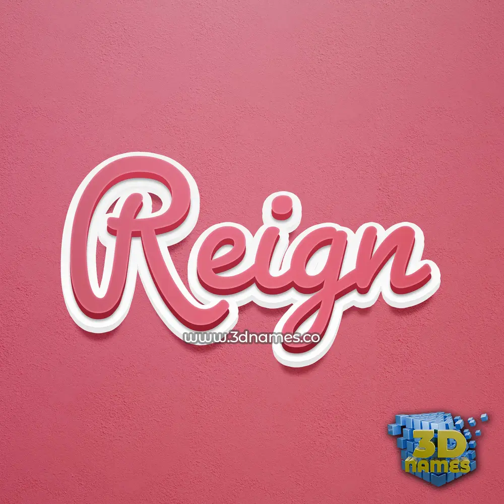reign in Red Scribble style - 3D name wallpaper