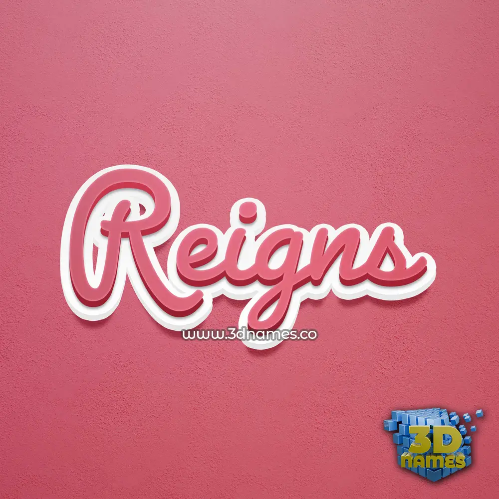 reigns in Red Scribble style - 3D name wallpaper