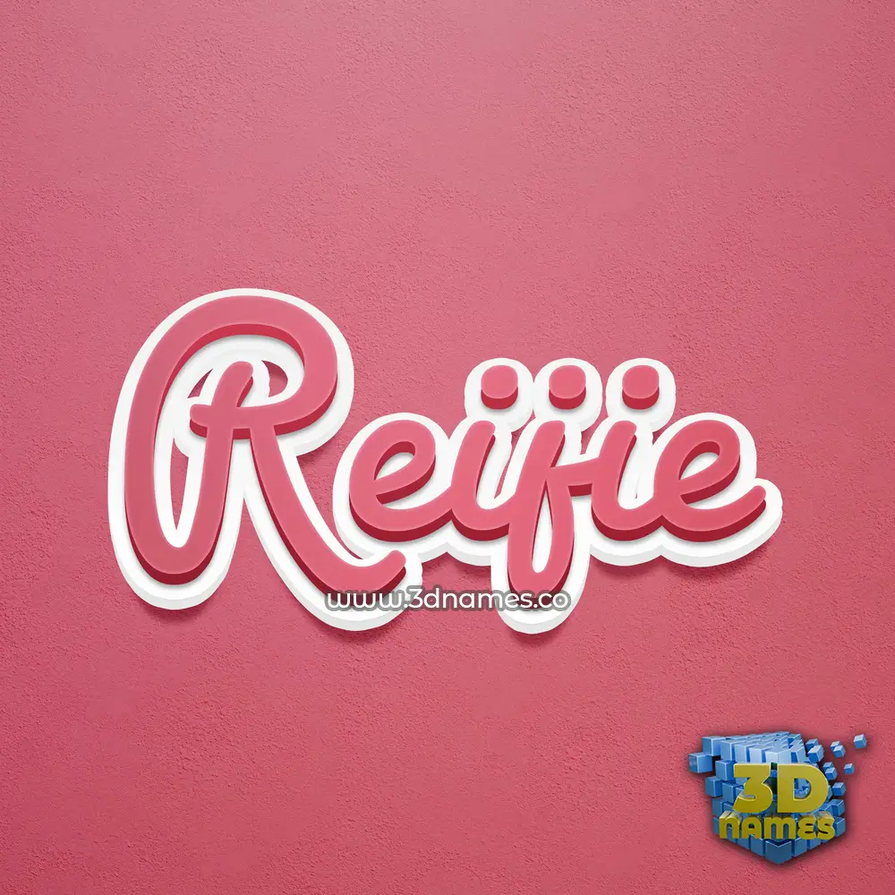 reijie in Red Scribble style - 3D name wallpaper
