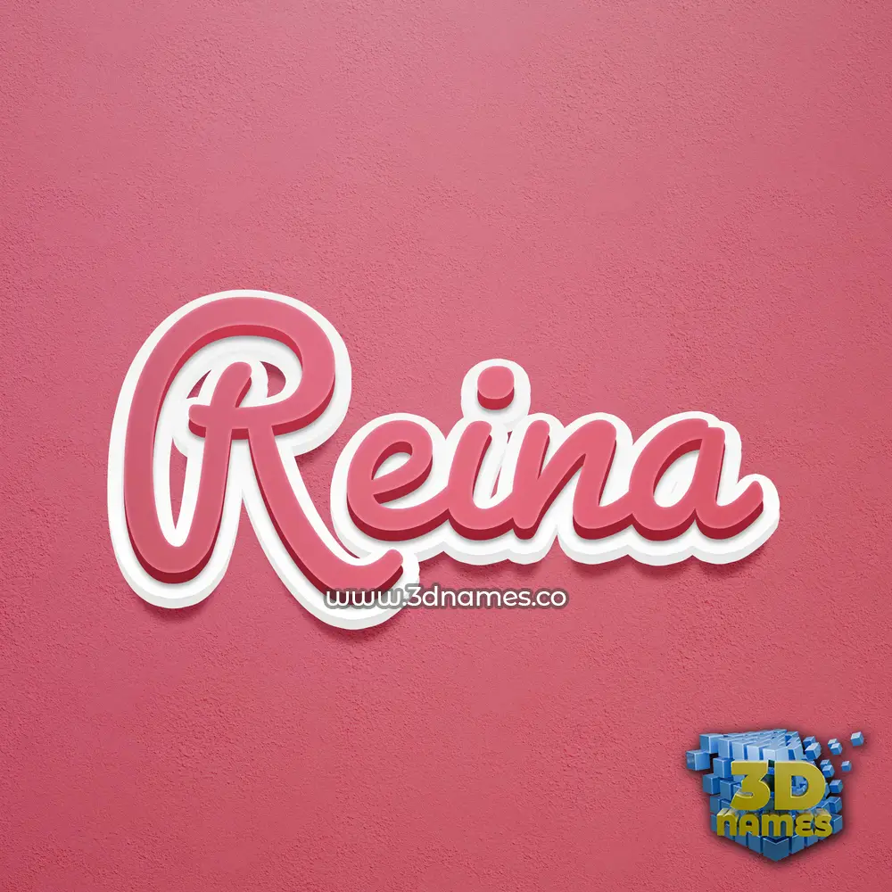 reina in Red Scribble style - 3D name wallpaper