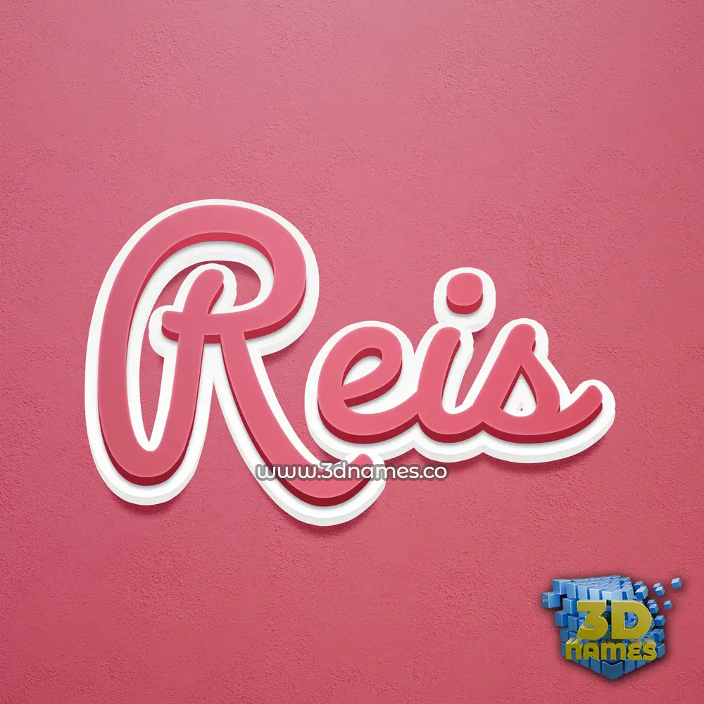 reis in Red Scribble style - 3D name wallpaper