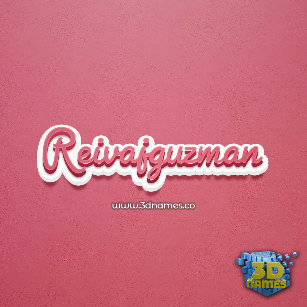 reivajguzman in Red Scribble style - 3D name wallpaper