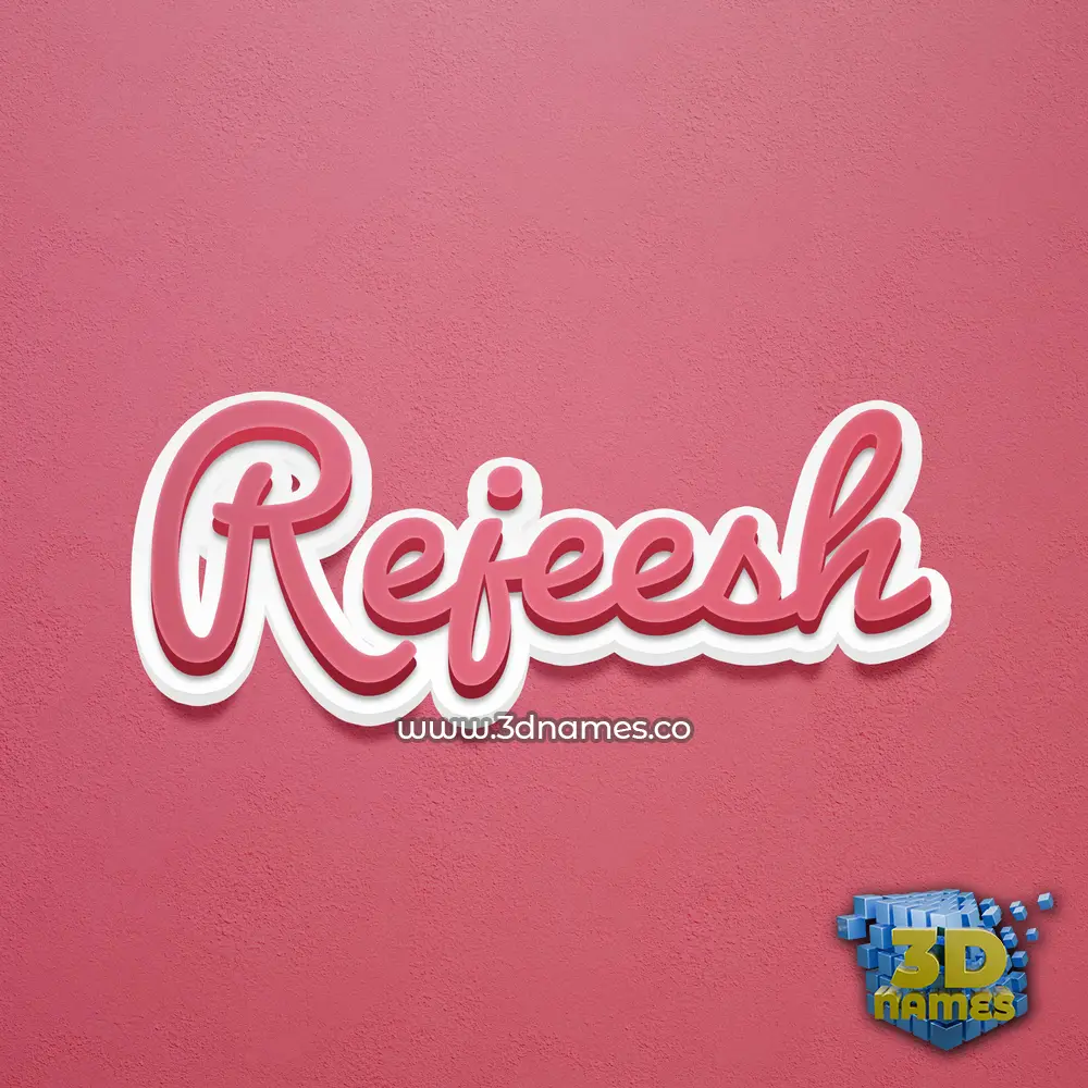 rejeesh in Red Scribble style - 3D name wallpaper