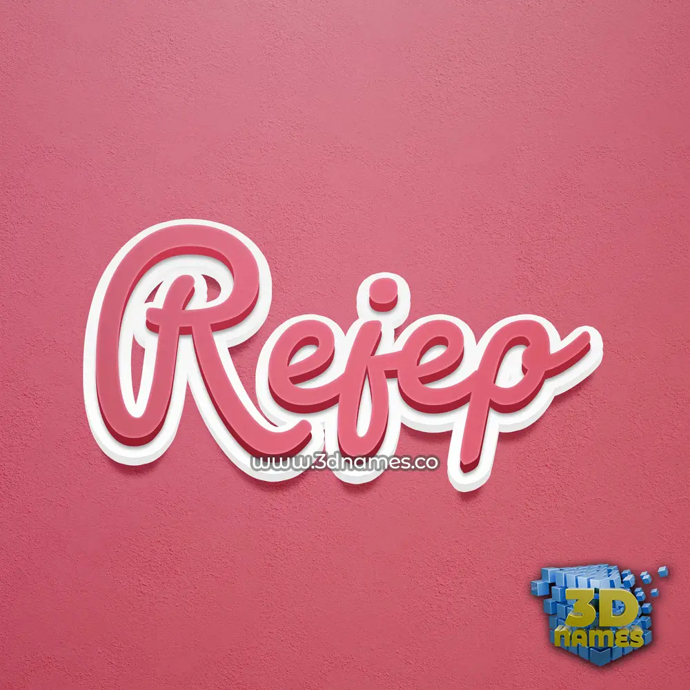 rejep in Red Scribble style - 3D name wallpaper