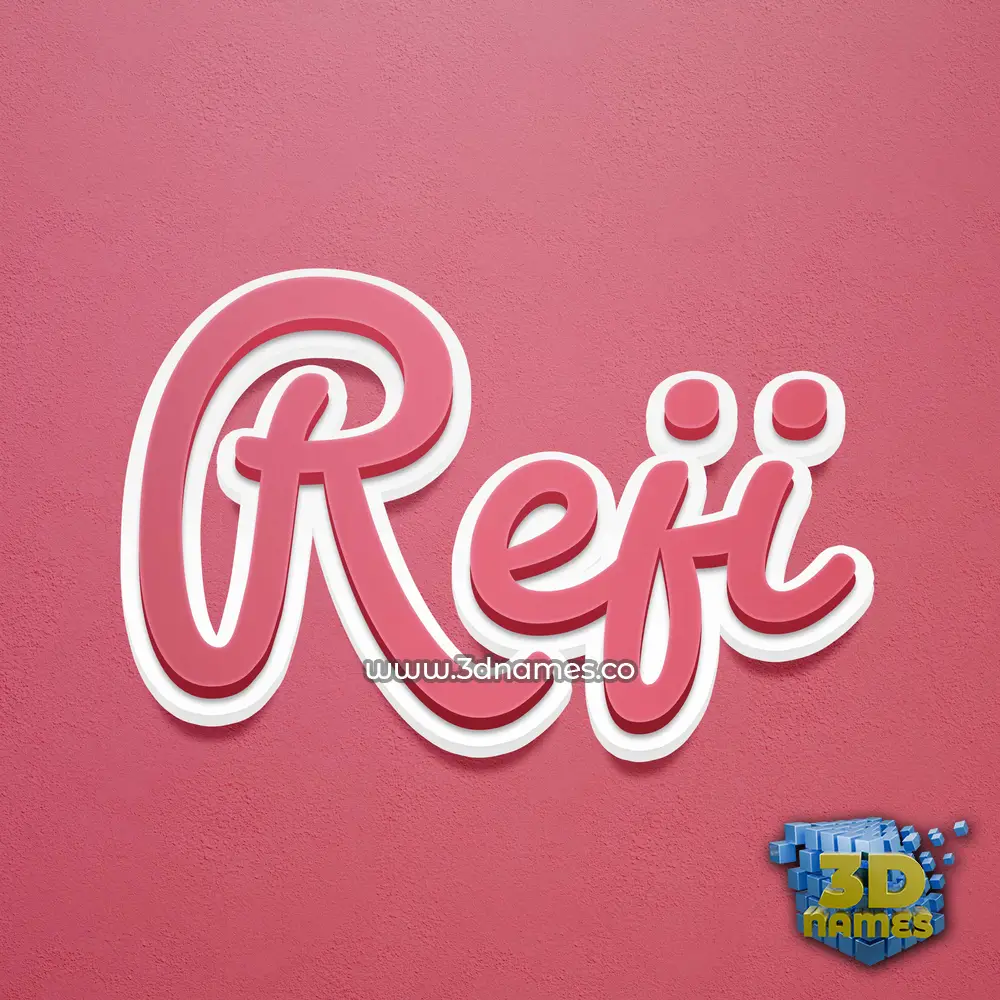 reji in Red Scribble style - 3D name wallpaper