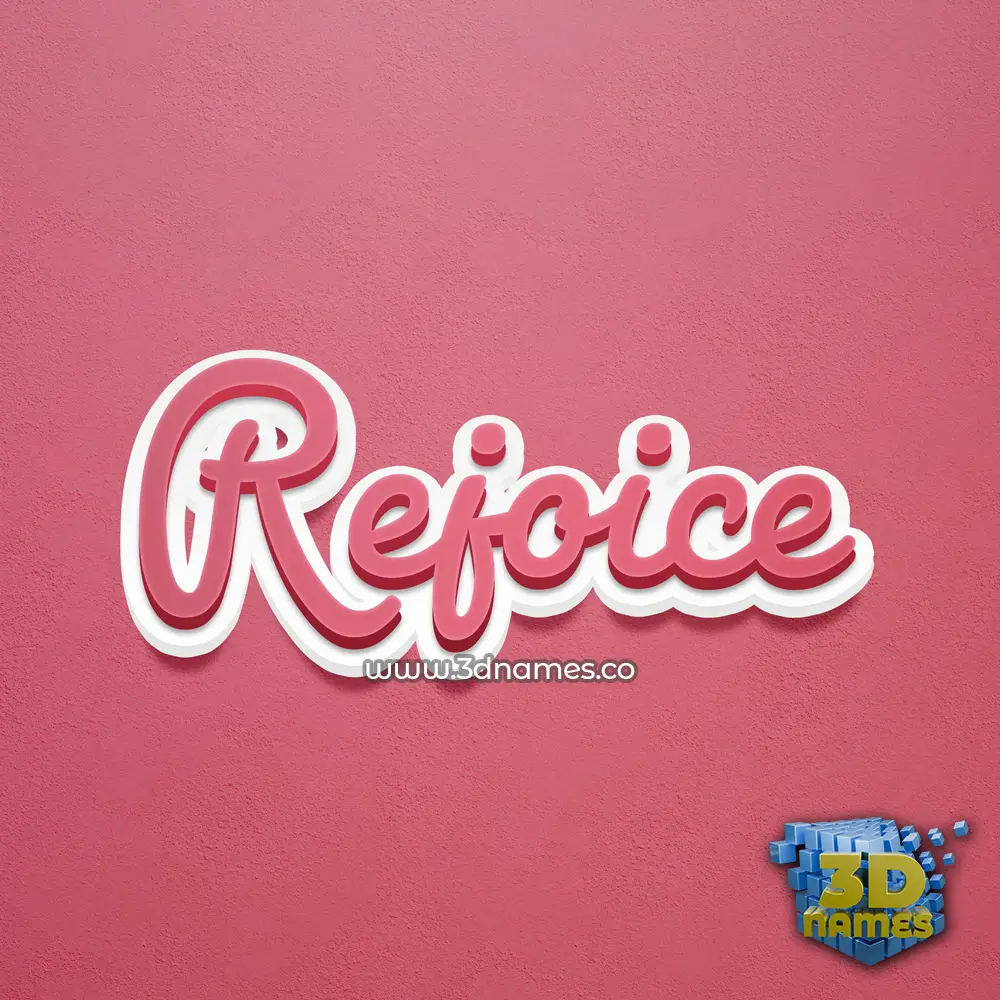 rejoice in Red Scribble style - 3D name wallpaper