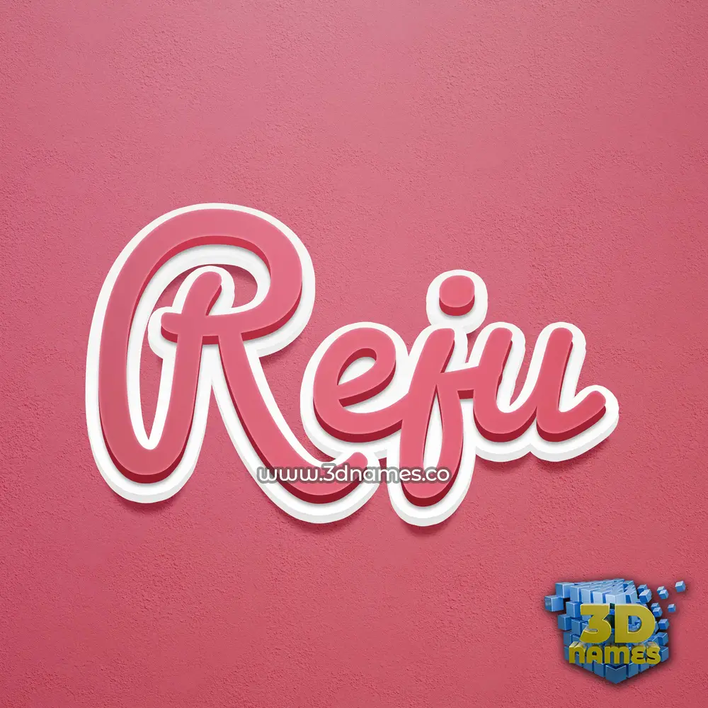 reju in Red Scribble style - 3D name wallpaper