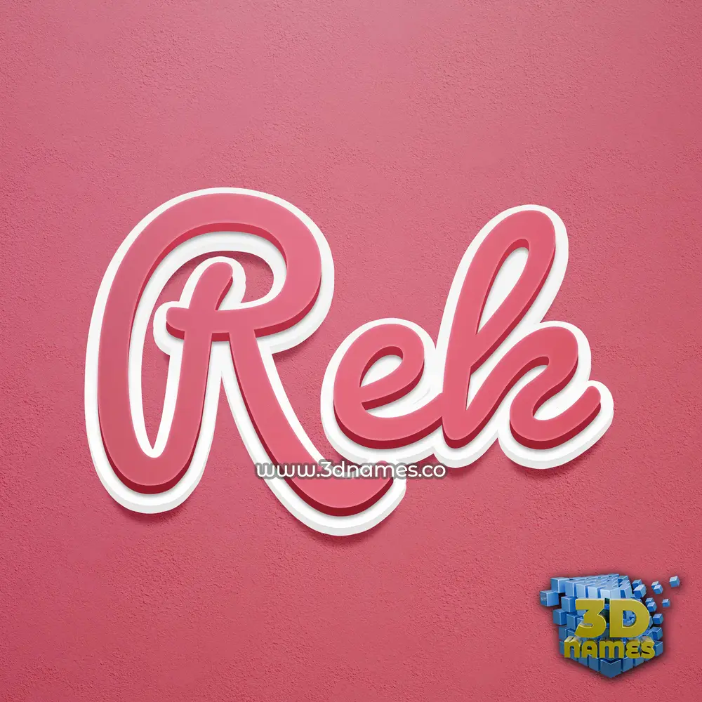 rek in Red Scribble style - 3D name wallpaper