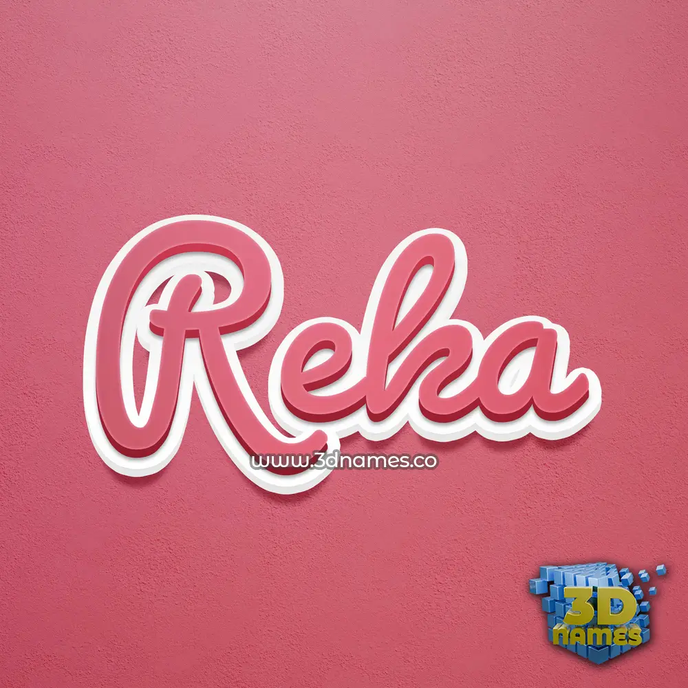 reka in Red Scribble style - 3D name wallpaper