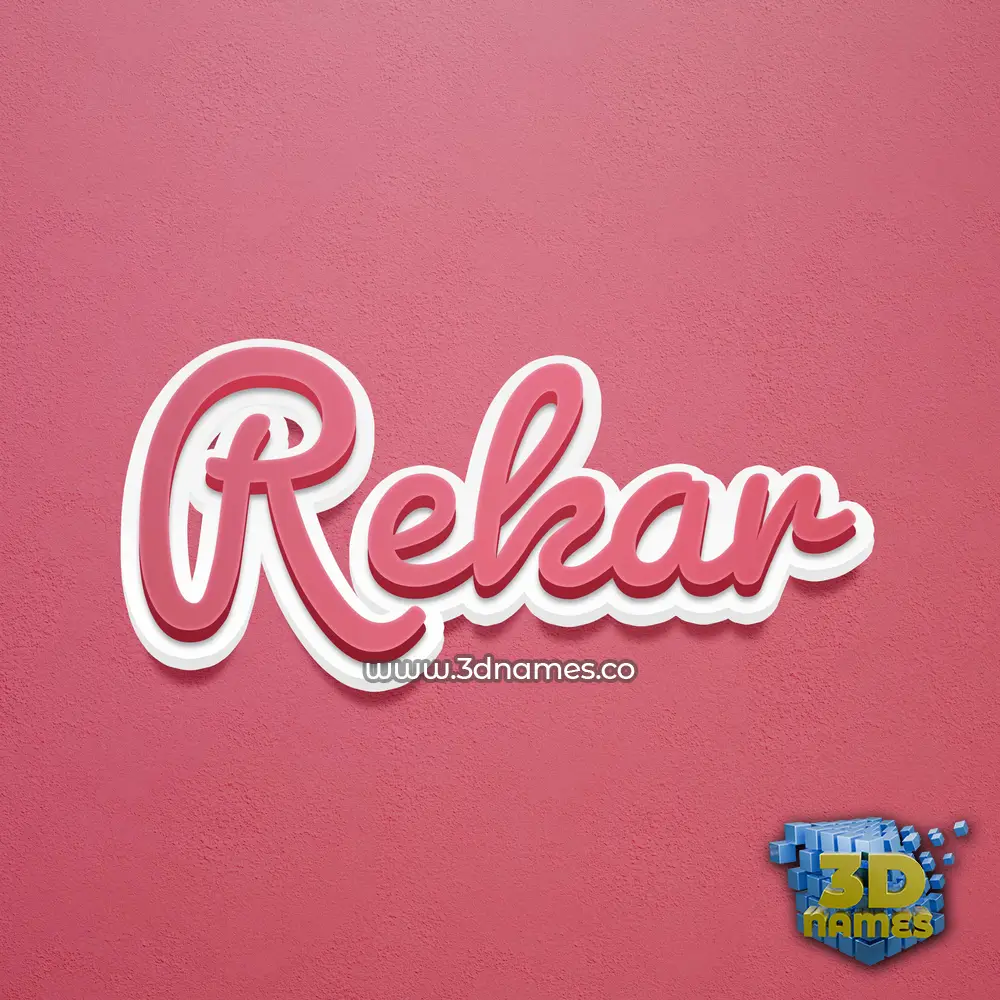 rekar in Red Scribble style - 3D name wallpaper