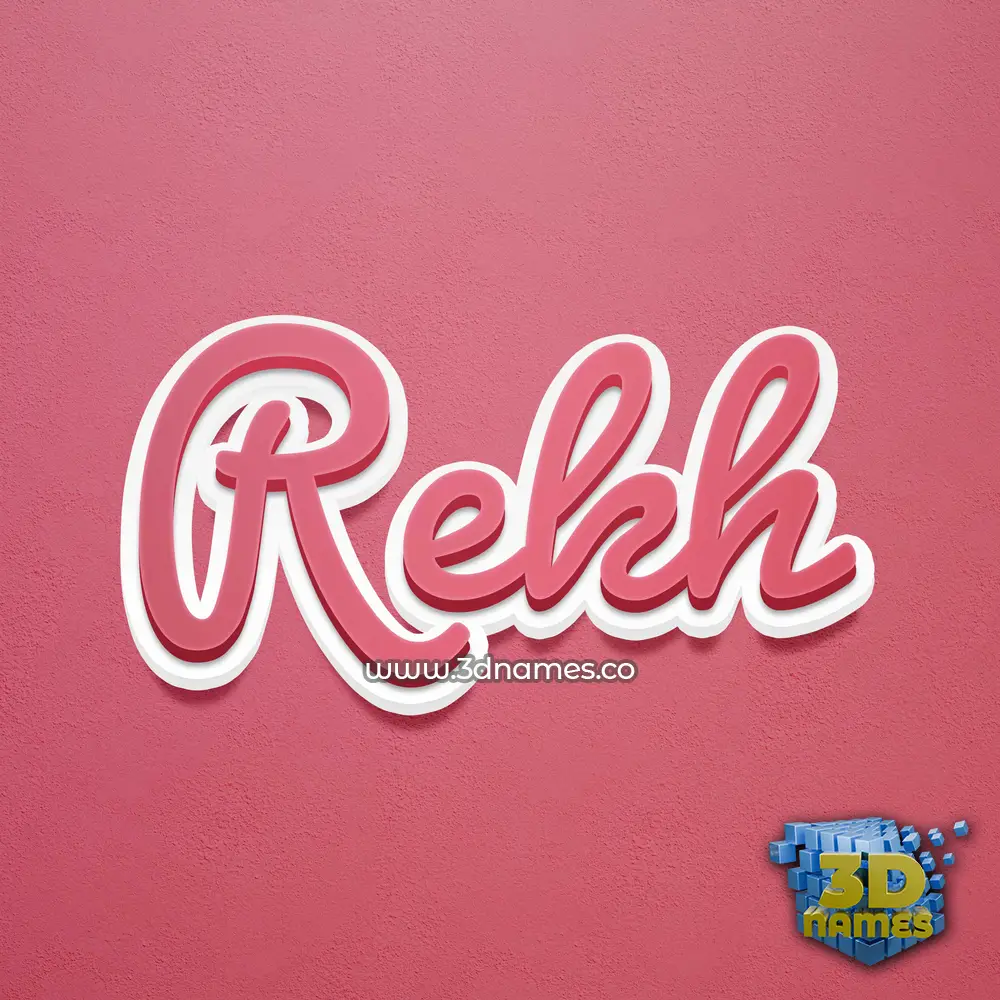 rekh in Red Scribble style - 3D name wallpaper