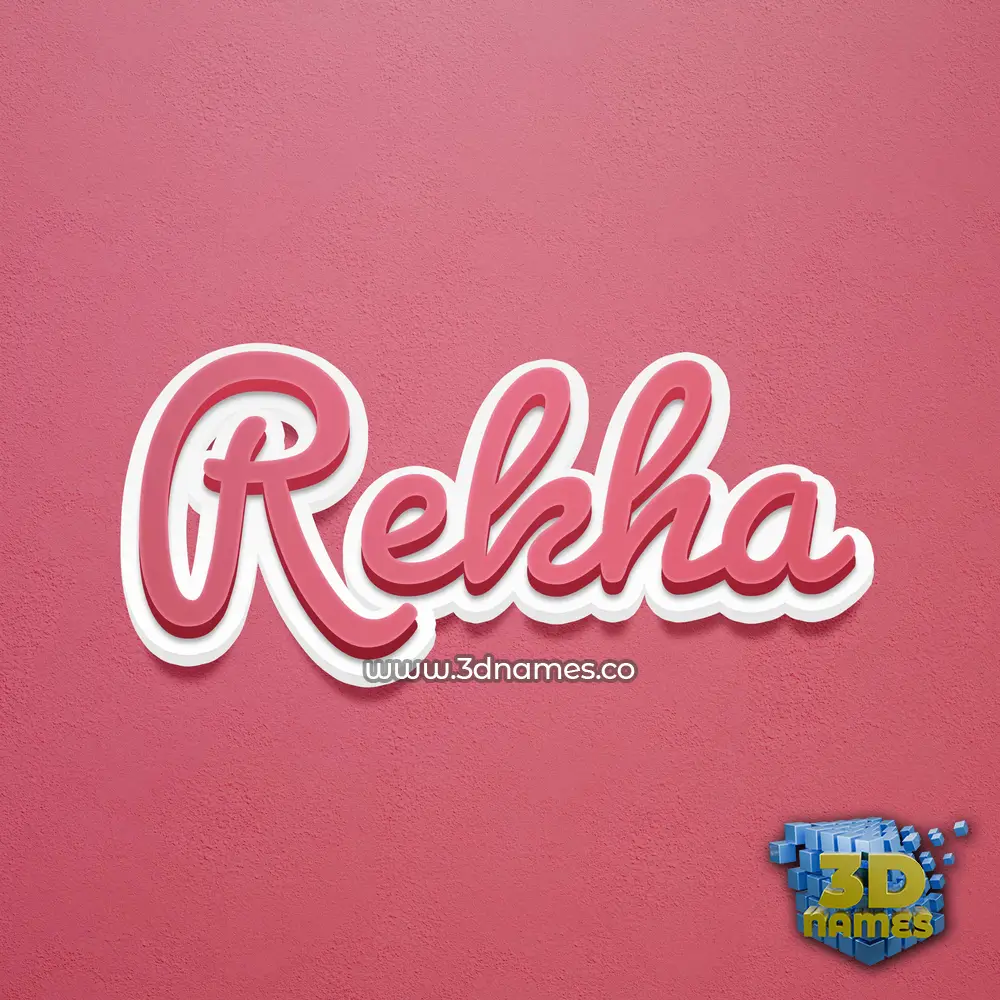 rekha in Red Scribble style - 3D name wallpaper
