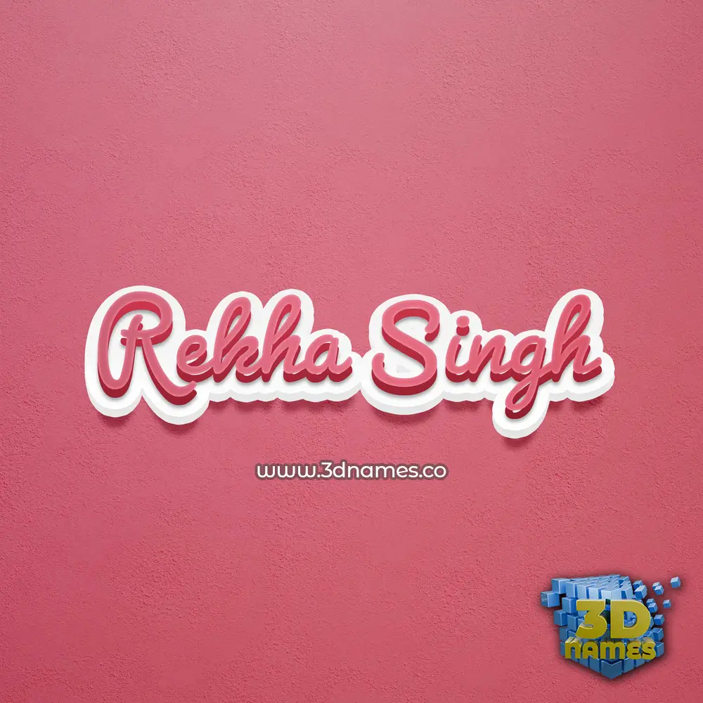 rekha singh in Red Scribble style - 3D name wallpaper