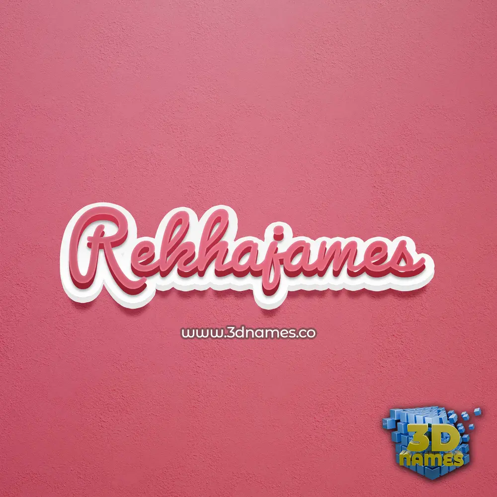 rekhajames in Red Scribble style - 3D name wallpaper
