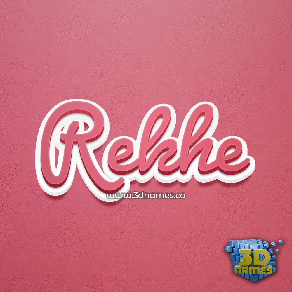 rekhe in Red Scribble style - 3D name wallpaper