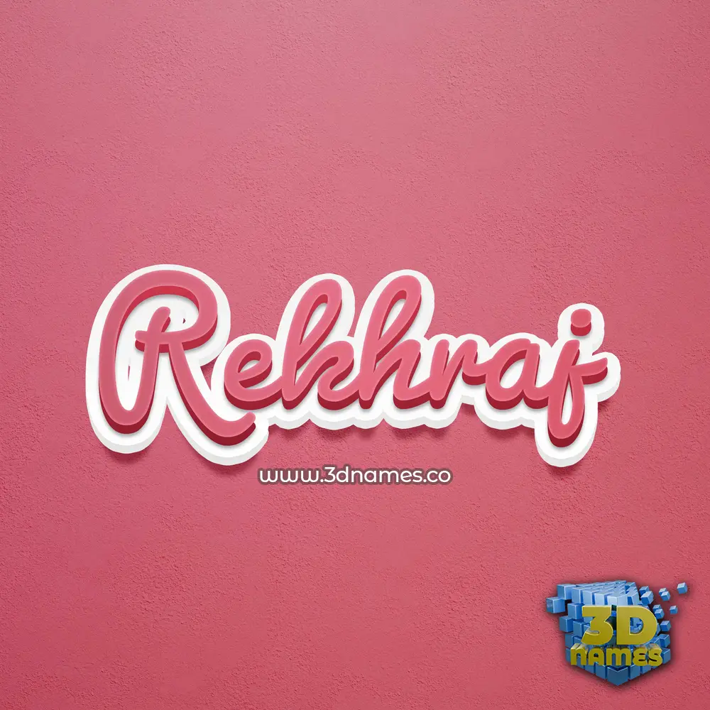 rekhraj in Red Scribble style - 3D name wallpaper