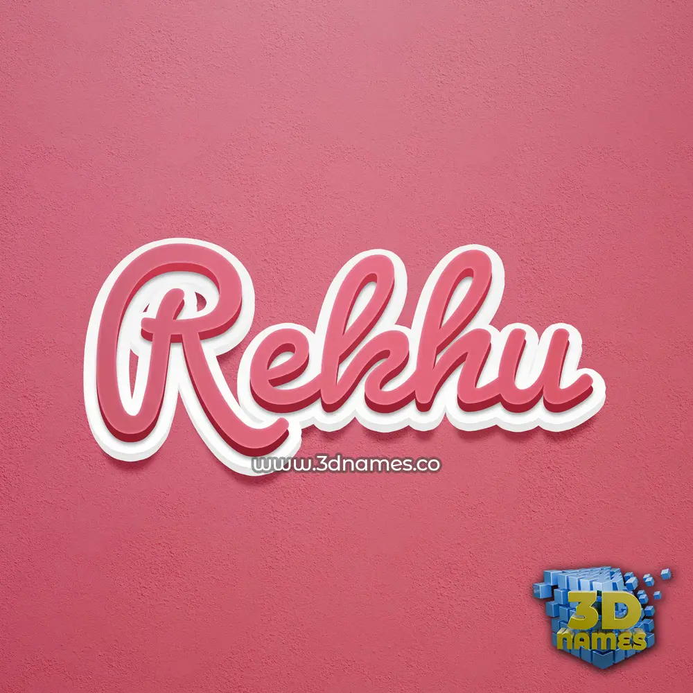 rekhu in Red Scribble style - 3D name wallpaper