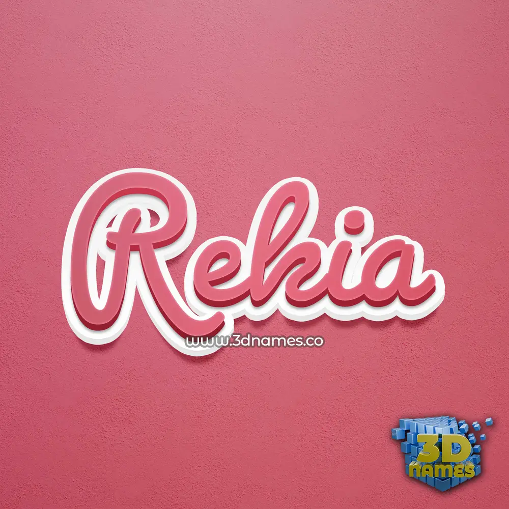 rekia in Red Scribble style - 3D name wallpaper