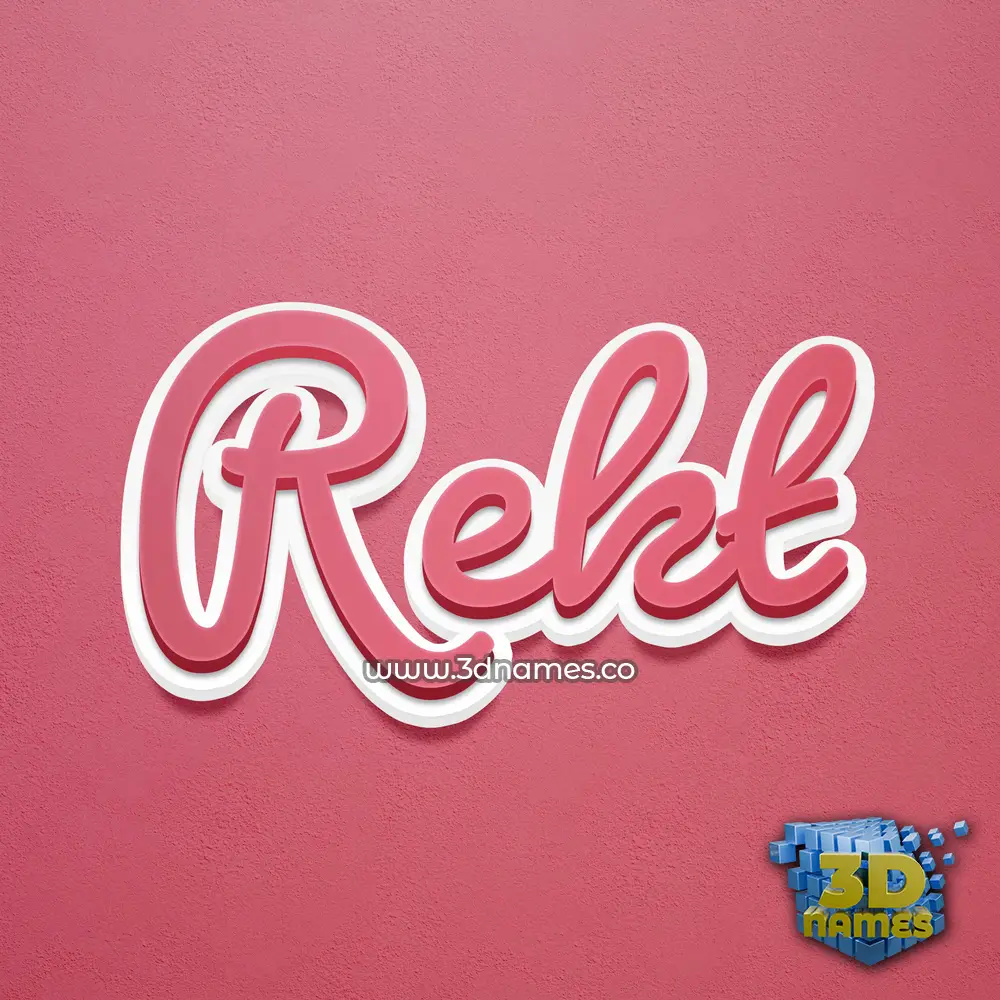 rekt in Red Scribble style - 3D name wallpaper