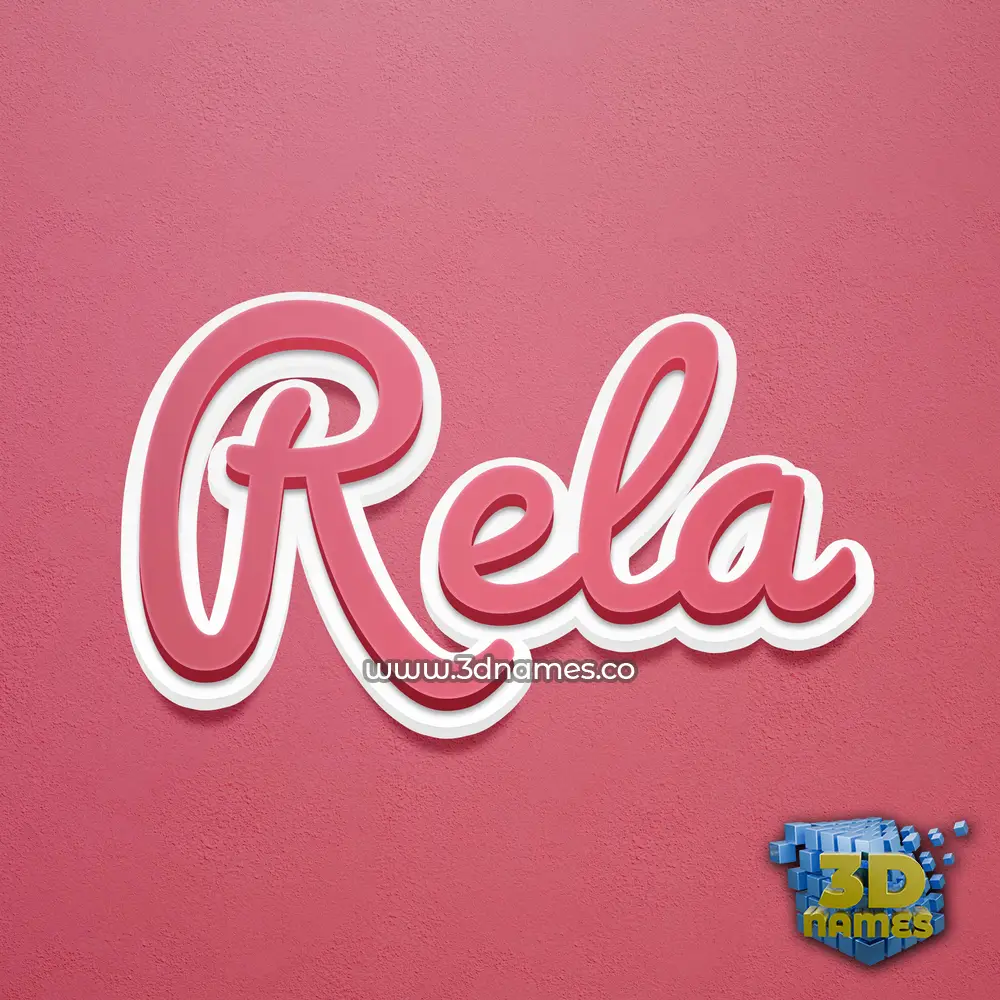 rela in Red Scribble style - 3D name wallpaper
