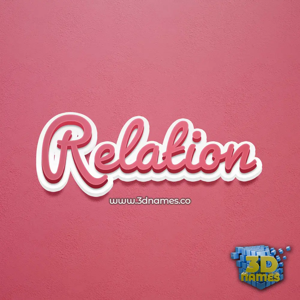 relation in Red Scribble style - 3D name wallpaper